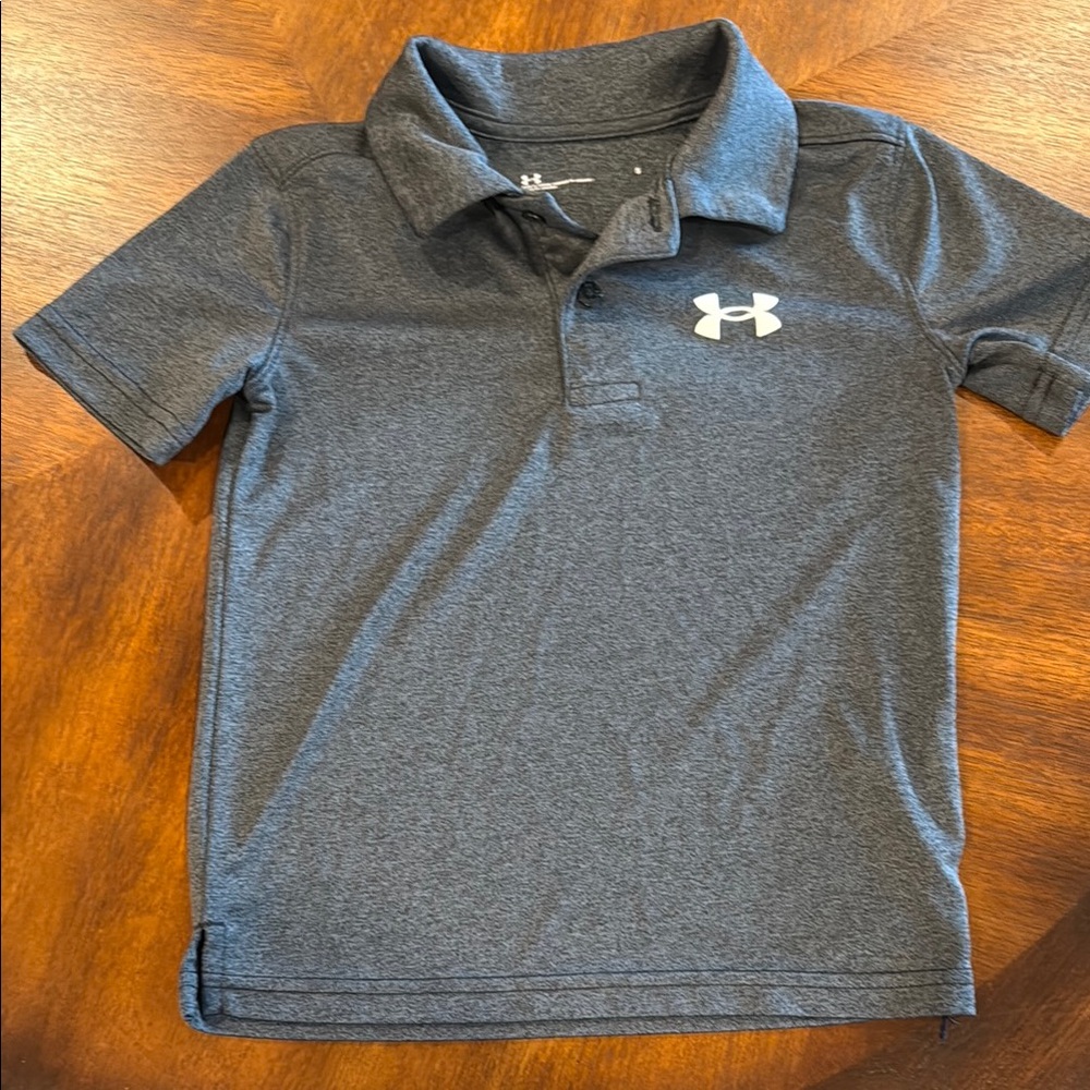 Under Armour Gray Polo Shirt Classic Collar Moisture-Wicking